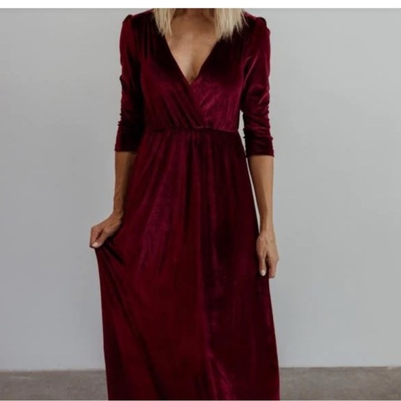 NEW Baltic Born Sofia Velvet Maxi Dress Womens XXL Whimsigoth Holiday Burgundy - Picture 1 of 8